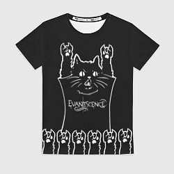 Футболка женская Evanescence: cat rock, цвет: 3D-принт