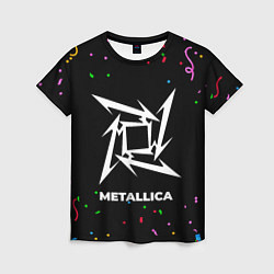 Футболка женская Metallica конфети, цвет: 3D-принт