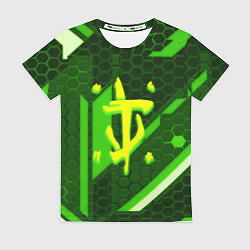 Женская футболка Doom geometry green