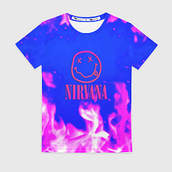Футболка женская Nirvana neon flame, цвет: 3D-принт