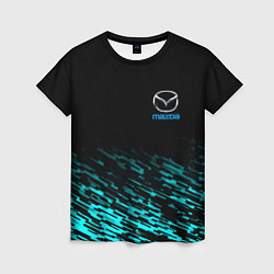 Футболка женская Mazda голубые краски, цвет: 3D-принт