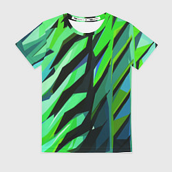 Женская футболка Чёрно-зелёная абстракция