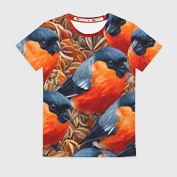 Футболка женская Снегири, цвет: 3D-принт