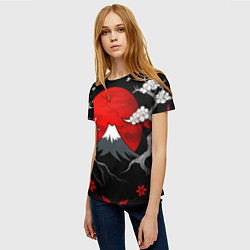 Футболка женская Японский вулкан, цвет: 3D-принт — фото 2