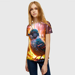 Футболка женская Кукушка в искрах, цвет: 3D-принт — фото 2