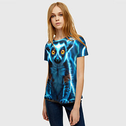 Футболка женская Лемур и удар молнии, цвет: 3D-принт — фото 2
