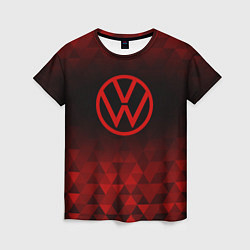 Футболка женская Volkswagen red poly, цвет: 3D-принт