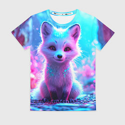 Футболка женская Песец в неоновом свете, цвет: 3D-принт