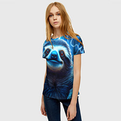 Футболка женская Ленивец в разрядах молний, цвет: 3D-принт — фото 2