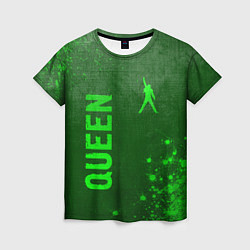 Футболка женская Queen - green gradient вертикально, цвет: 3D-принт