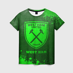 Футболка женская West Ham - green gradient, цвет: 3D-принт