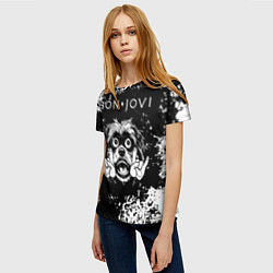 Футболка женская Bon Jovi рок пес, цвет: 3D-принт — фото 2