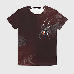 Женская футболка Паук тарантул на паутине