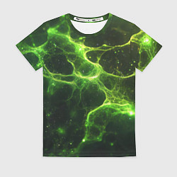 Женская футболка Зеленые волокна текстура