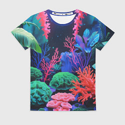 Женская футболка Подводный мир с кораллами