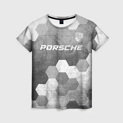 Футболка женская Porsche - grey gradient посередине, цвет: 3D-принт