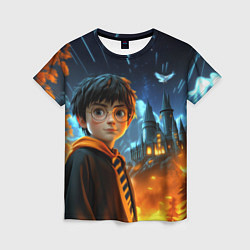 Футболка женская Гарри Поттер замок в небе, цвет: 3D-принт