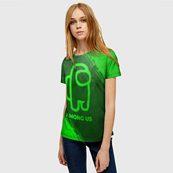 Футболка женская Among Us - green gradient, цвет: 3D-принт — фото 2
