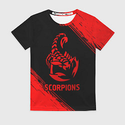 Футболка женская Scorpions - red gradient, цвет: 3D-принт