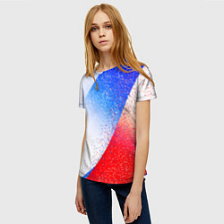 Футболка женская Цвета флага России абстрактный, цвет: 3D-принт — фото 2