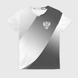 Футболка женская Герб России серый градиент, цвет: 3D-принт