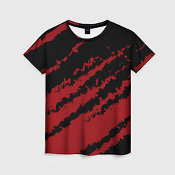 Женская футболка The color is red and black