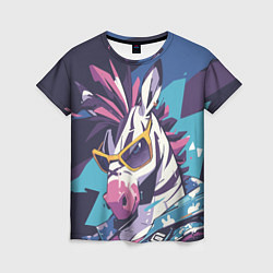 Женская футболка Модная зебра