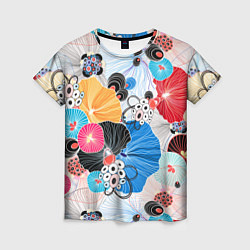 Футболка женская Цветы - абстрактные узоры, цвет: 3D-принт