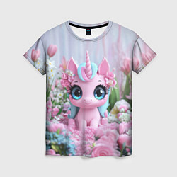 Футболка женская Милая маленькая единорожка, цвет: 3D-принт