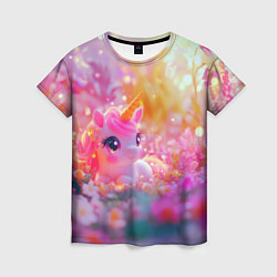 Футболка женская Маленькая милая единорожка, цвет: 3D-принт