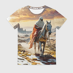 Футболка женская В пустыне на коне, цвет: 3D-принт
