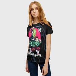 Футболка женская Гию Томиока и Танджиро Камадо, цвет: 3D-принт — фото 2