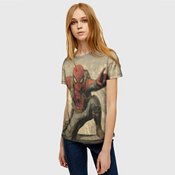 Футболка женская Человек-паук готов спасать мир, цвет: 3D-принт — фото 2