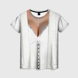 Футболка женская Костюм невесты с ожерельем, цвет: 3D-принт