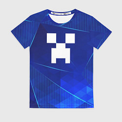 Футболка женская Minecraft blue poly, цвет: 3D-принт
