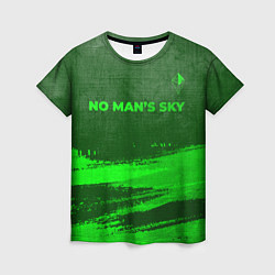 Футболка женская No Mans Sky - green gradient посередине, цвет: 3D-принт