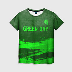Футболка женская Green Day - green gradient посередине, цвет: 3D-принт