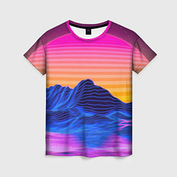 Футболка женская Неоновый закат, цвет: 3D-принт