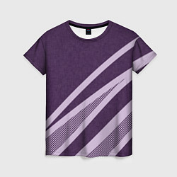 Футболка женская Фиолетовый абстрактный с полосой, цвет: 3D-принт