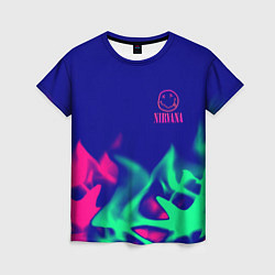 Футболка женская Nirvana fire neon, цвет: 3D-принт