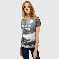 Футболка женская Red Hot Chili Peppers - grey gradient посередине, цвет: 3D-принт — фото 2