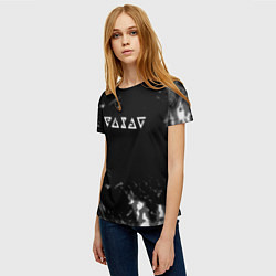 Футболка женская Ведьмак лого серые краски, цвет: 3D-принт — фото 2