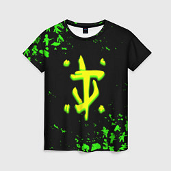 Женская футболка Doom x fallout кислотное лого