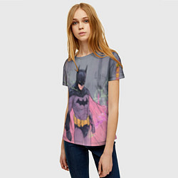 Футболка женская Бэтмен с розовым плащом, цвет: 3D-принт — фото 2