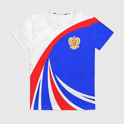 Женская футболка Герб России - цвета флага