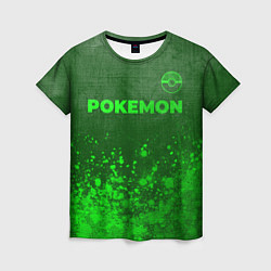 Футболка женская Pokemon - green gradient посередине, цвет: 3D-принт
