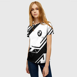 Футболка женская BMW geometry black, цвет: 3D-принт — фото 2