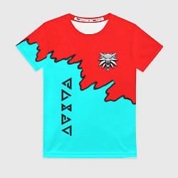 Женская футболка Ведьмак краски логотип