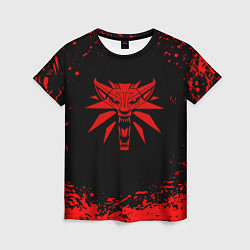 Футболка женская Ведьмак красные краски, цвет: 3D-принт
