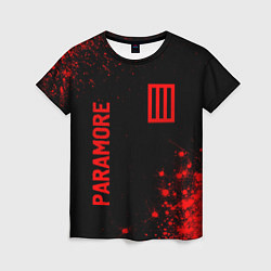 Футболка женская Paramore - red gradient вертикально, цвет: 3D-принт